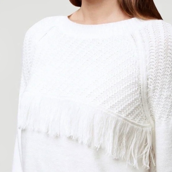 Frame Denim Fringe Knit Sweater Ivory S - Picture 11 of 15